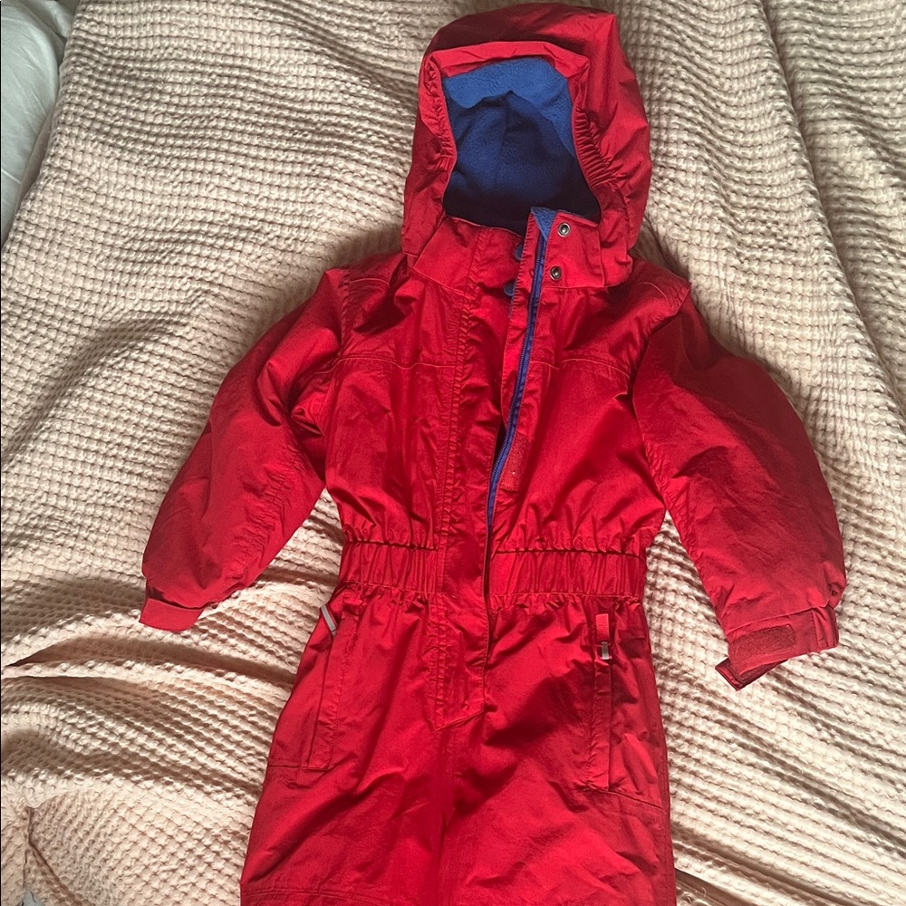 Children's Red Raincoat with Blue Interior
